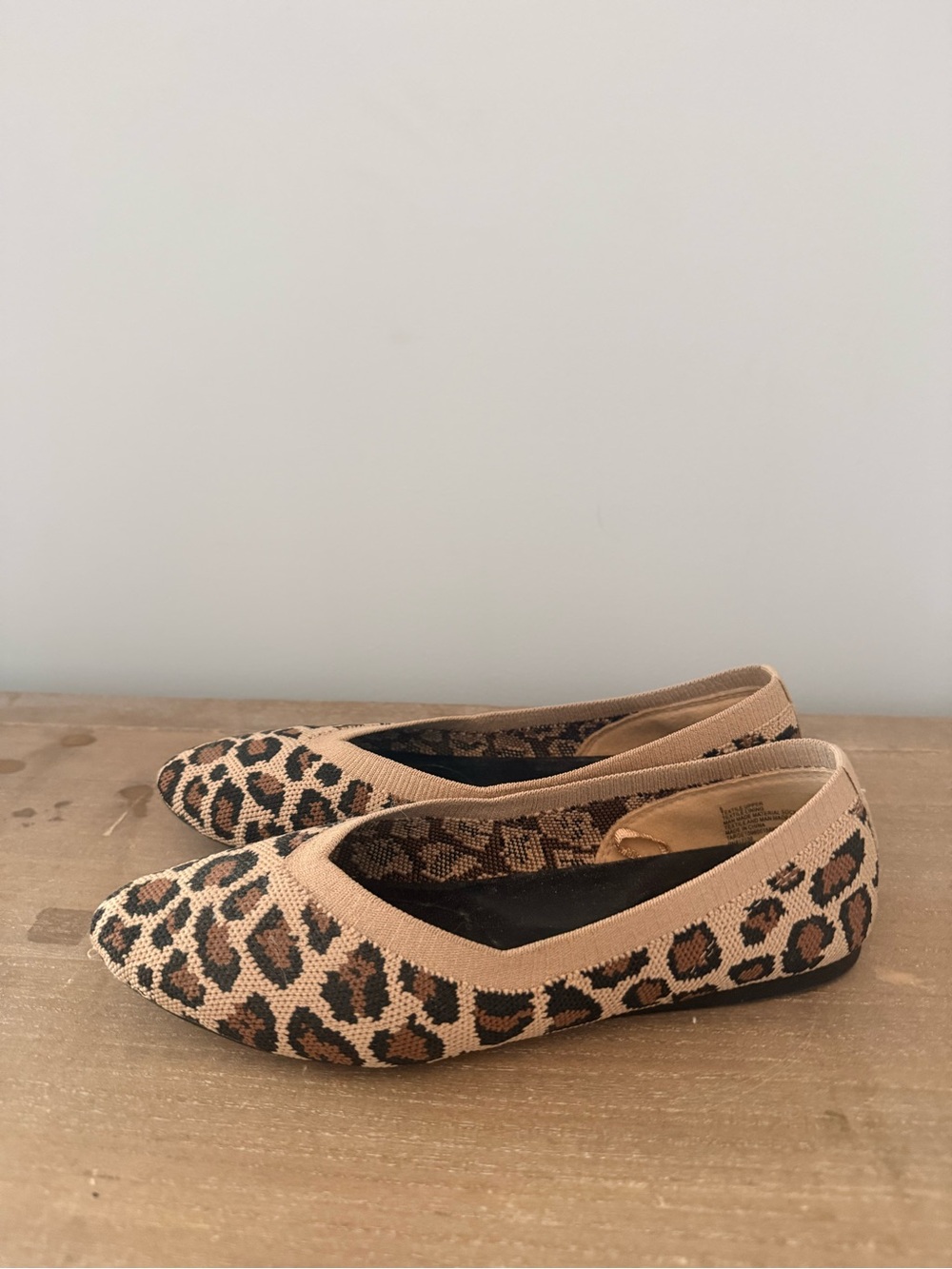 A New Day Leopard Print Pointed Toe Flats - Beige & Brown